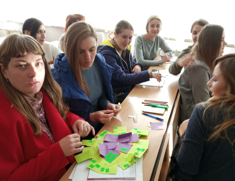 Магістранти під час виконання інтерактивної вправи